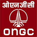 Corporate logo of the Oil and Natural Gas Corporation (ONGC) featuring a solid dark maroon square background enclosing the white text "ओएनजीसी" at the top, a central white icon of a stylized oil droplet with a drilling derrick and seismic waves, and the English acronym "ONGC" printed in bold white text at the bottom.